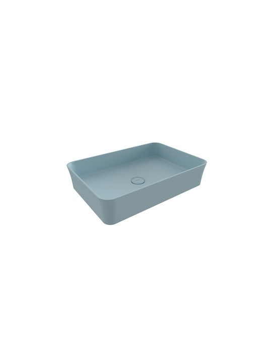 Bocchi Sottile Countertop Sink Porcelain 54.8x37.2x11.5cm Matt Ice Slim Line