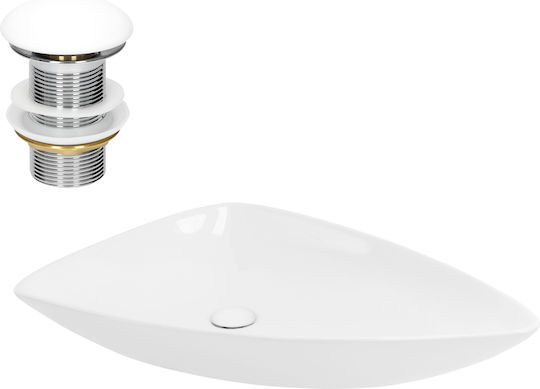 ML-Design Aufgesetztes Waschbecken Keramik 69x46x13cm Weiß