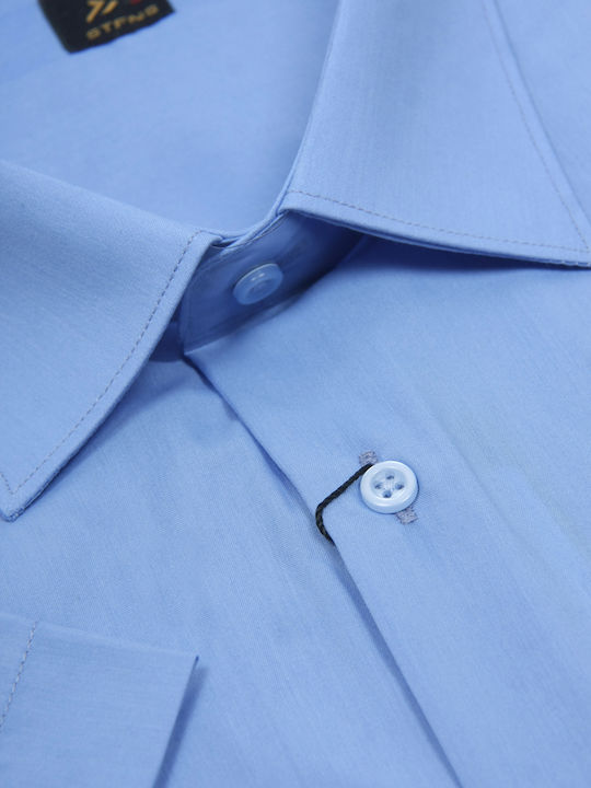 Kurzärmeliges Herrenhemd Hellblau
