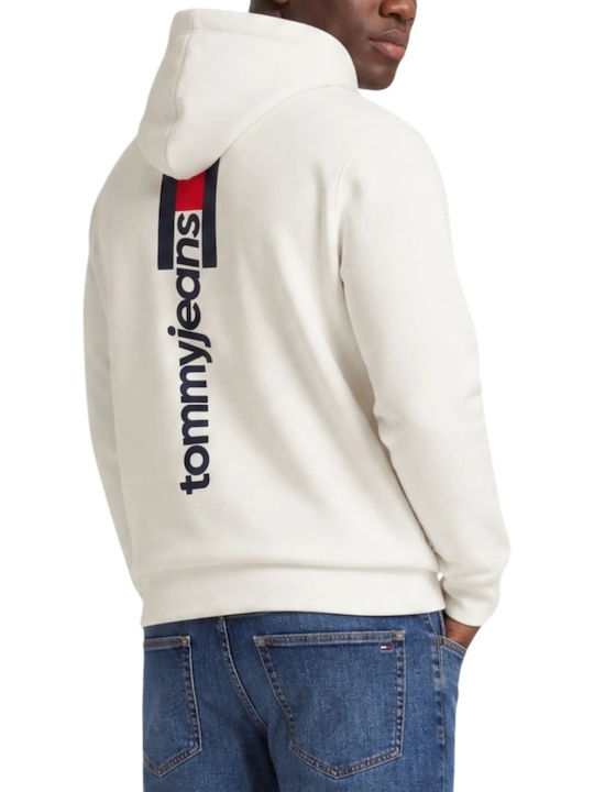 Tommy Hilfiger Entry Φούτερ Ancient White με Κουκούλα