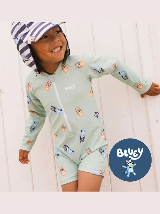 Swim Essentials Kids One-Piece Swimwear With Long Sleeve Bluey