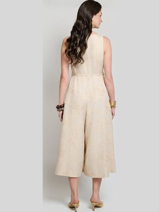 Women's Sleeveless Jumpsuit Beige