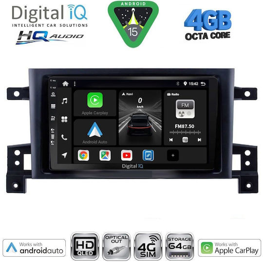 Digital IQ Car Audio System for Suzuki SX4 S-Cross 2021-2026 Bluetooth USB WiFi GPS Apple CarPlay Android Auto with 9" Touch Screen