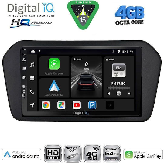 Digital IQ Car Audio System for Suzuki SX4 S-Cross 2021-2026 Bluetooth USB WiFi GPS Apple CarPlay Android Auto with 9" Touch Screen