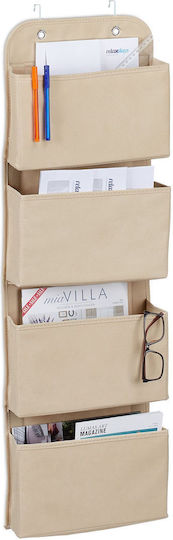 Relaxdays Organizator De Birou Suspendat 4 Compartimente Bej 104x10x31 Cm