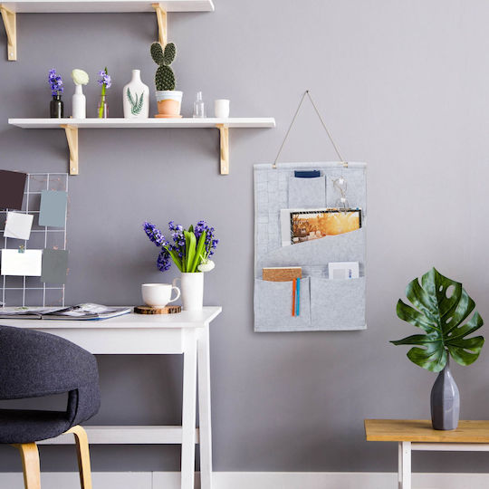 Relaxdays 2x Decorative Hanging Organizers Gray 60x3x41 Cm