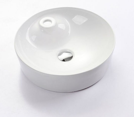 Piccadilly Aufgesetztes Waschbecken Porzellan mit Wasserhahn 43x43cm White