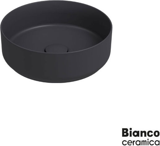 Bianco Ceramica Aufgesetztes Waschbecken Porzellan 36x36cm Anthracite Matt