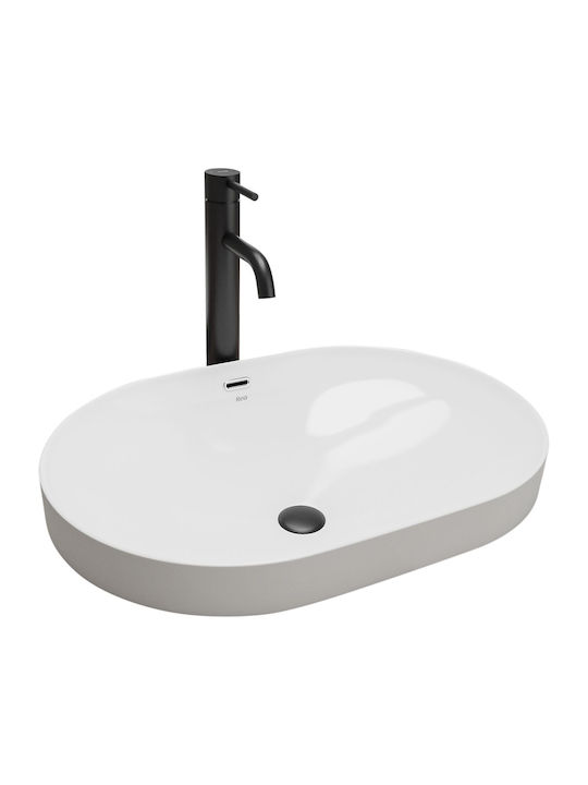 Rea Countertop Sink Porcelain 61.5x42x17cm White