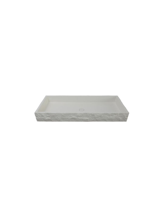 Deasupra Blatului Chiuvetă Porțelan 80x40x12cm Alb