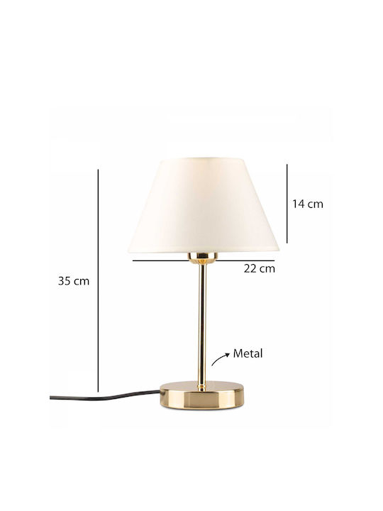 SteweHome Metal Table Lamp for E27 Socket with Beige Shade and Base 2 Pieces