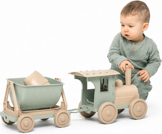 Tren De Joacă Cu Nisip 1 Vagon Doloni Eco Verde Bej Include Udare Lopată Greblă 67.5 X 19 X 25 Cm