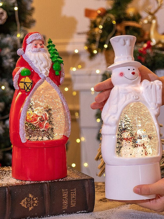 Decoratiune Iluminată Lanternă de Crăciun cu Moș Crăciun 12x11.5x29cm