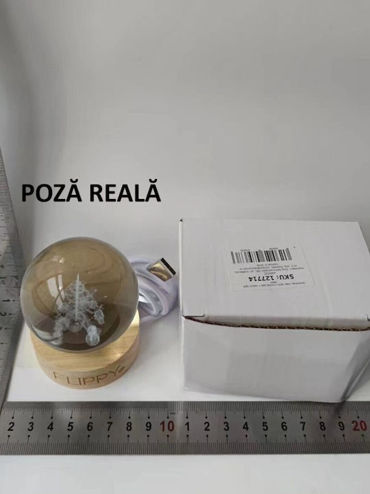 Lampă Decorativă Iluminată de Crăciun cu Brazi pe Baterii 3x3cm