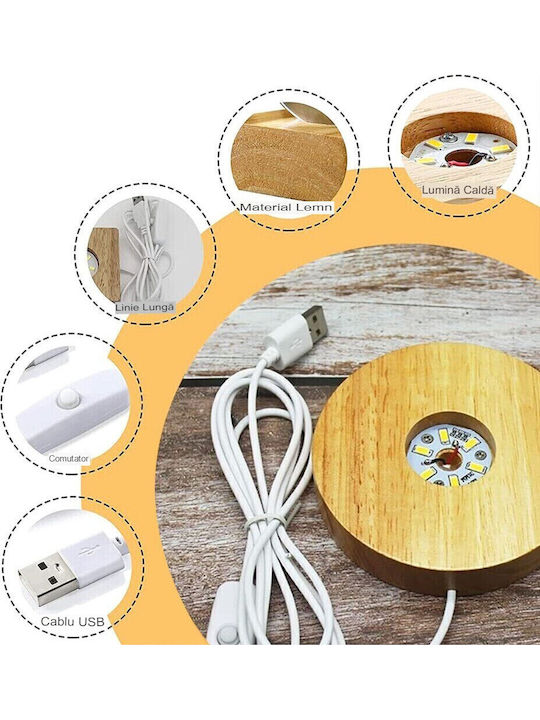 Lampă Decorativă Iluminată de Crăciun cu Brazi pe Baterii 3x3cm