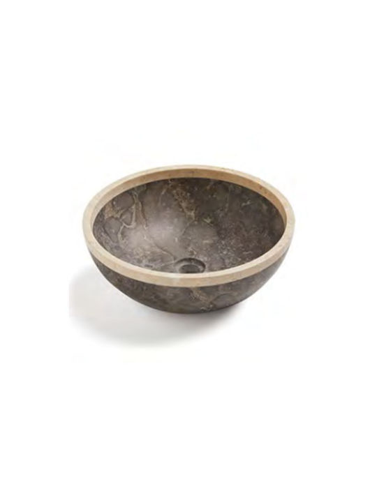Aufgesetztes Waschbecken Marmor 40x40x15cm Gray