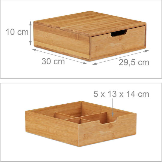 Relaxdays Desktop Drawer 2 Compartments 30x31x18cm Beige