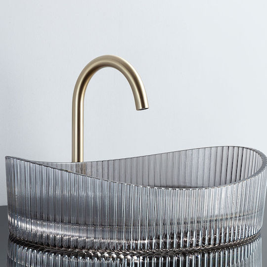 Vinci Επικαθήμενος Νιπτήρας Πορσελάνης 50x37.5x12cm Διάφανο/ανθρακί Vinci Επικαθήμενος Νιπτήρας Πορσελάνης 50x37.5x12cm Διάφανο/ανθρακί