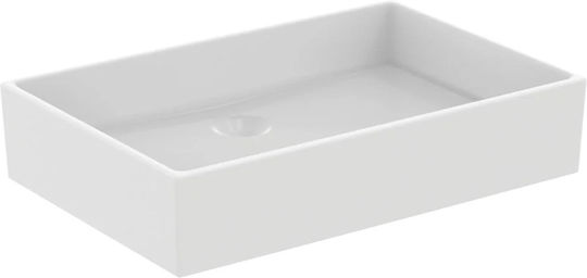 Ideal Standard Extra Επικαθήμενος Νιπτήρας Πορσελάνης 60x40x12.5cm Λευκό Ματ Ideal Standard Extra Επικαθήμενος Νιπτήρας Πορσελάνης 60x40x12.5cm Λευκό Ματ