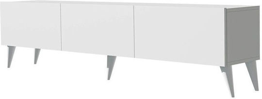SteweHome TV-Ständer Metall Weiß M150xT30xH45cm