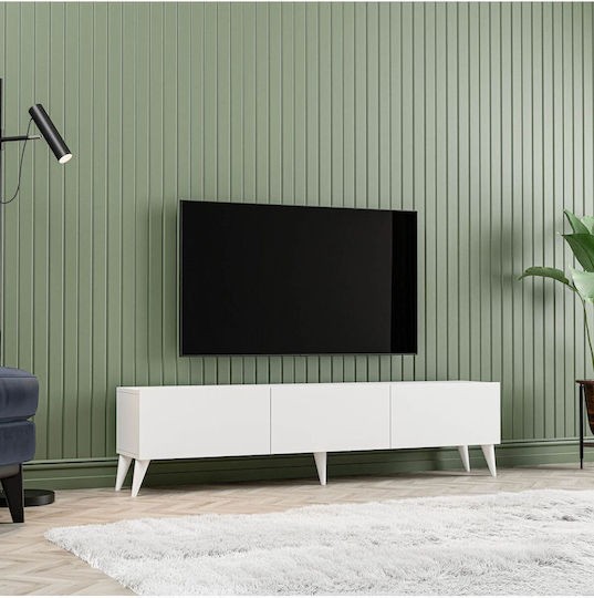 SteweHome TV-Ständer Metall Weiß M150xT30xH45cm