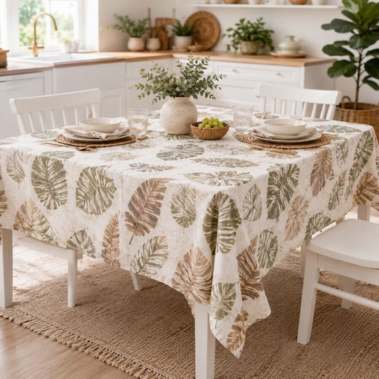 Pucioasa Τραπεζομάντηλο Βαμβακερό Palm Leaves 160x320εκ.