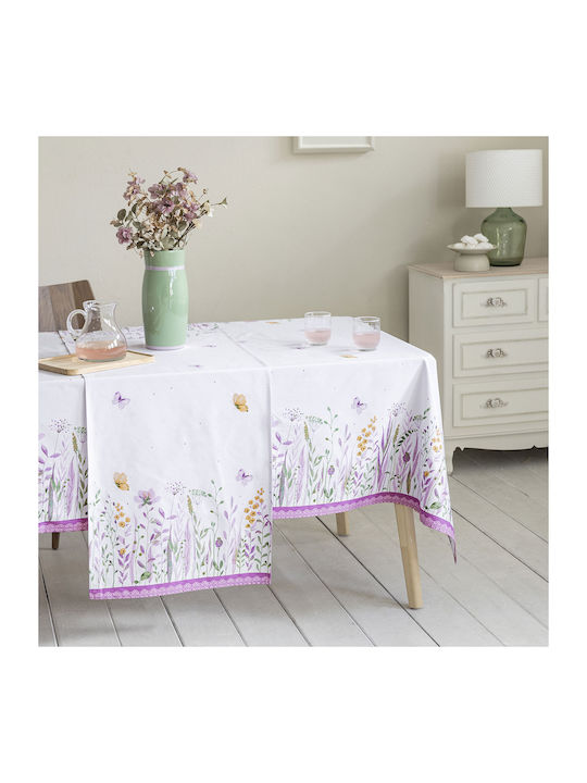 Nima Τραπεζομάντηλο Βαμβακερό Spring Dream Λιλά 150x220εκ.
