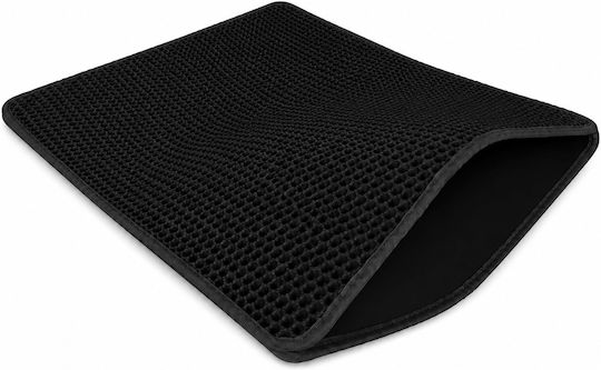 Covoraș De Litter Pentru Pisici Zola Xxl Dublu Tip Miere Anti-Alunecare Rezistent La Apă 75 X 55 Cm Negru