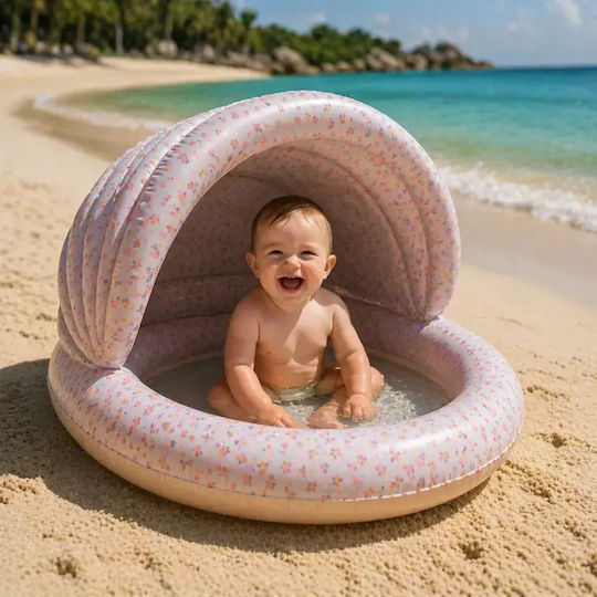 Swim Essentials Παιδική Πισίνα PVC 100lt Φουσκωτή 100x100x77εκ. Beige Cozy Hearts
