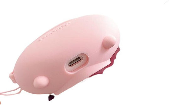 Husă AirPods Grip Ring Model 1 Purceluș Roz