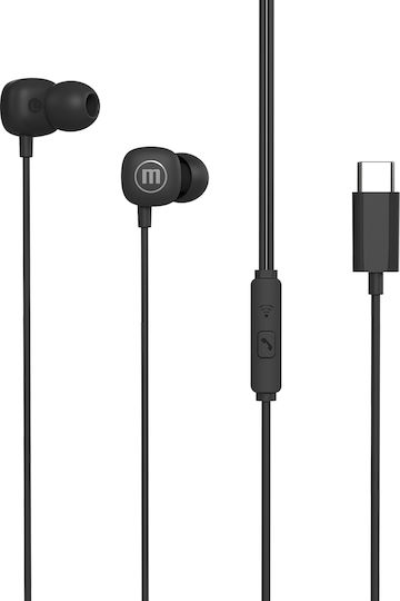 Maxell Square Typ-C In-Ear Stereo Kopfhörer Mit Mikrofon In-Ear 1,2m Telefon Kompatibel Schwarz