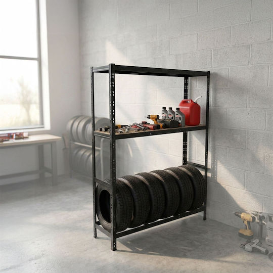 Relaxdays Suport Pentru Anvelope 2 Etajere Negru 180x40x120 Cm
