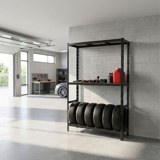 Relaxdays Suport Pentru Anvelope 2 Etajere Negru 180x40x120 Cm