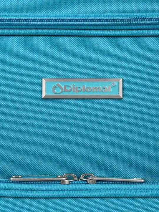 Diplomat Large The Quattre Collection Large Fabric Suitcase Aqua With 4 Wheels Height 78cm