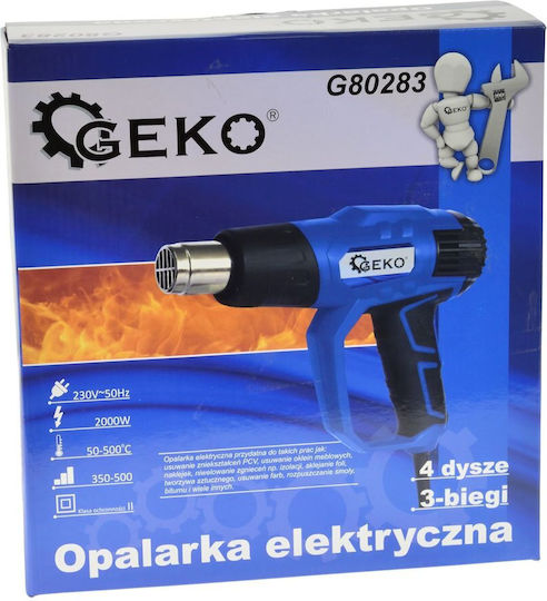 Πιστόλι Θερμού Αέρα 2000w Geko