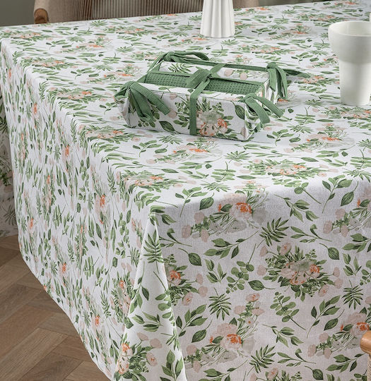 Palamaiki Покривка за Маса Памучна Dinner Зелена 140x180см