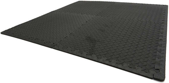 Set Covorașe Pardoseală Cauciuc Neagră 61x61cm 4 Bucăți Hbm Machines