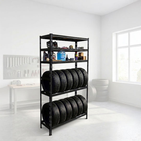 Relaxdays Suport Anvelope 3 Niveluri 210x40x120 Cm Oțel Negru