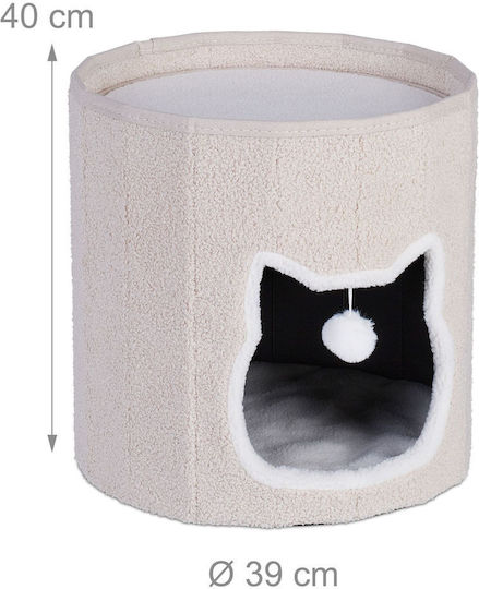 Relaxdays Katzenbett Beiges 40x39cm Hängendes Spielzeug Faltbar