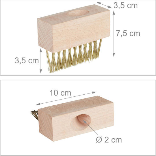 Set 6 Perii Pentru Chit Relaxdays Natural Aurii 7.5x10x3.5cm
