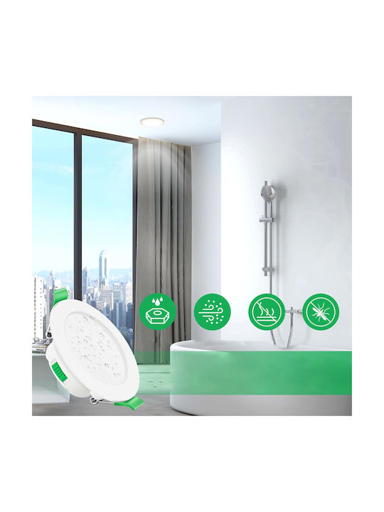 Eingebauter Deckenstrahler Led 7w Ip44 230v Möglichkeit zur Helligkeitsregulierung Decke Weiß