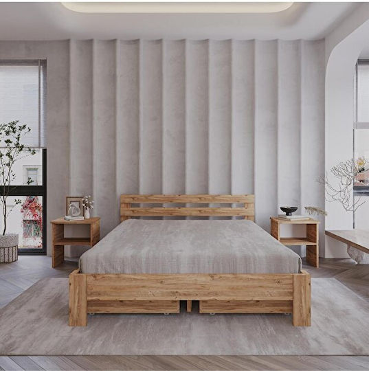 Κρεβάτι King Size για Στρώμα 180x200cm Δρυς