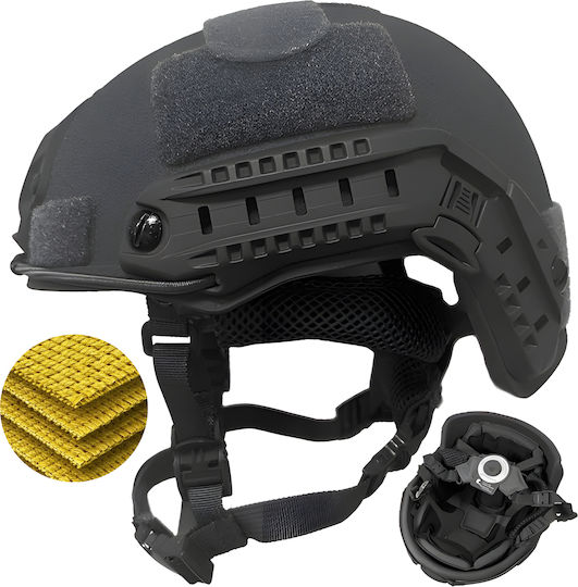 Fast Nij Iiia Ballistic Tactical Helmet Resistant To 9mm 357 Sig 44 Magnum Bullets High Cut Accessories Nvg Compatible Fast Rail 360° Adjustment System Ultra-resistant Aramid Material Size M Black