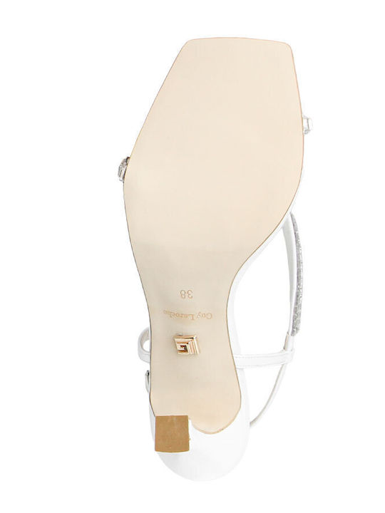 Damen Sandalen Aus Leder Weiß