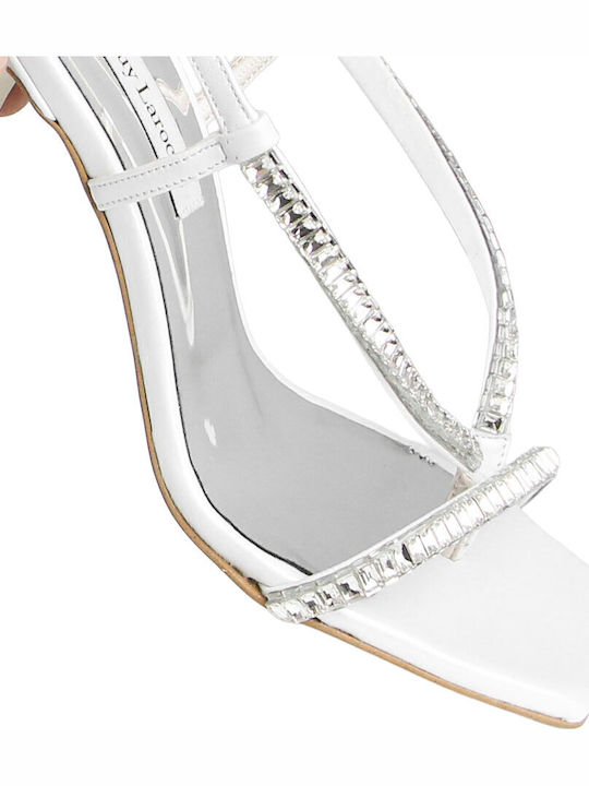 Damen Sandalen Aus Leder Weiß