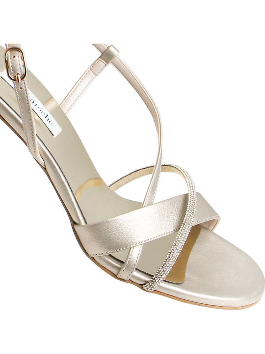 Damen Sandalen Beiges Leder