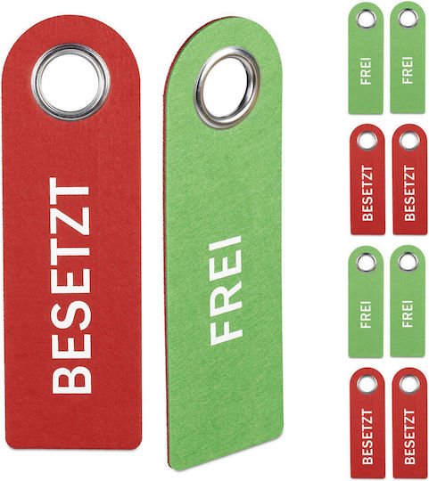 Set 10 Semne De Ușă Relaxdays Roșii Verzi 27x8.5x0.5cm