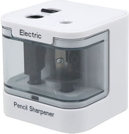 Dublu Ascuțitor Electric Usb Reîncărcabil Baterie 7x7x7 Cm Alb