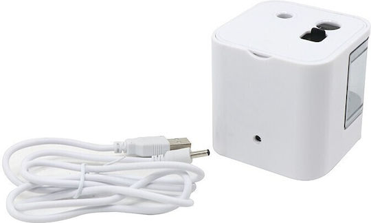 Dublu Ascuțitor Electric Usb Reîncărcabil Baterie 7x7x7 Cm Alb