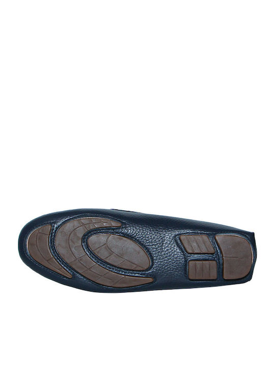 Leather Women's Moccasins In Blue Color
